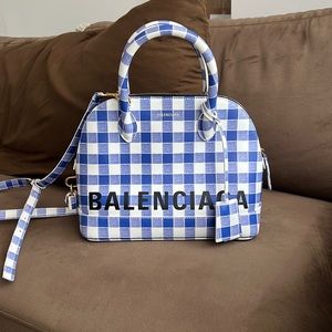 Balenciaga Bag S Ville Checkered Print